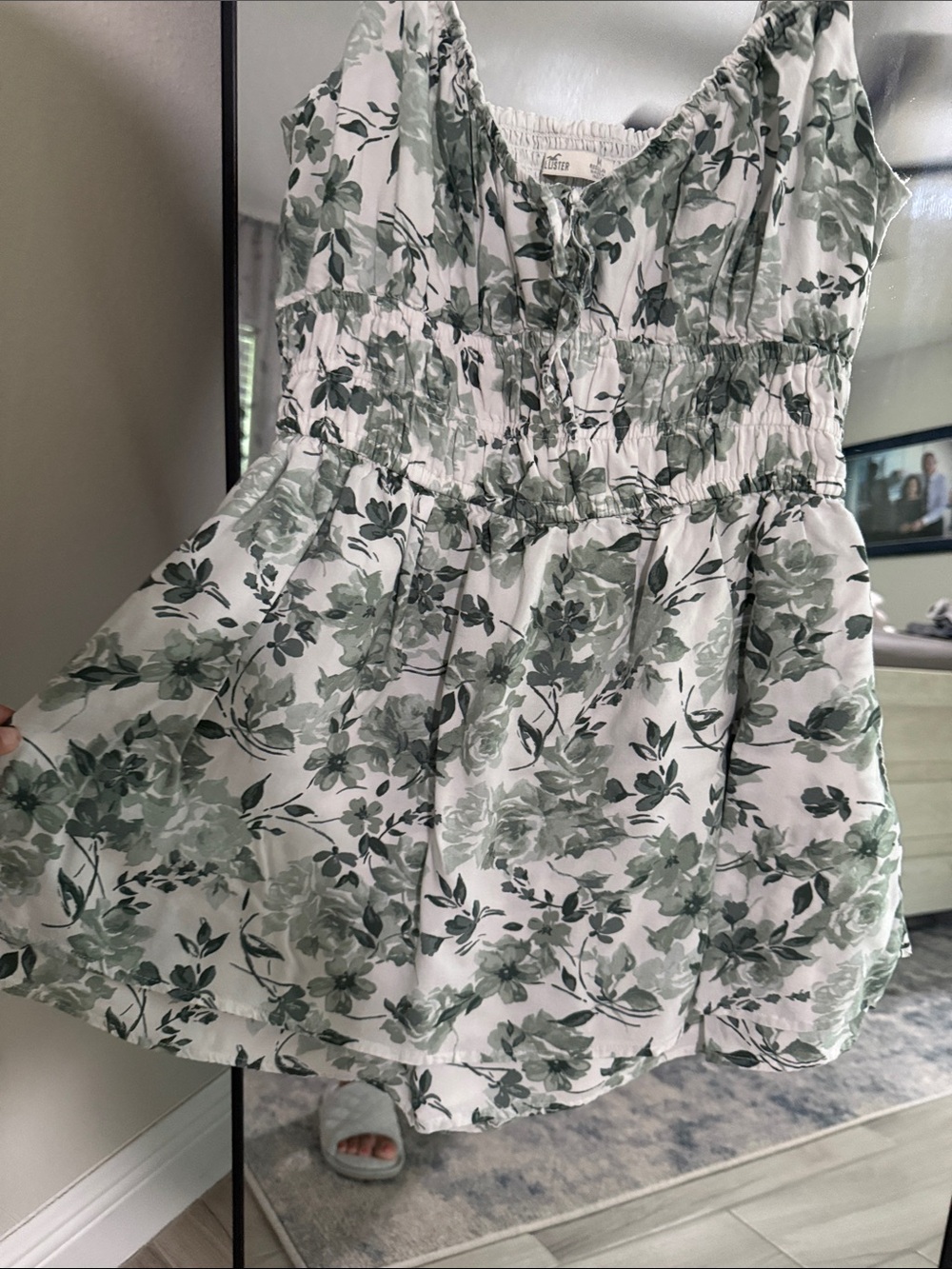 Hollister Sage Green Floral Romper - Medium